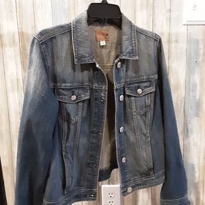 American Eagle Womens Denim Distressed Jacket